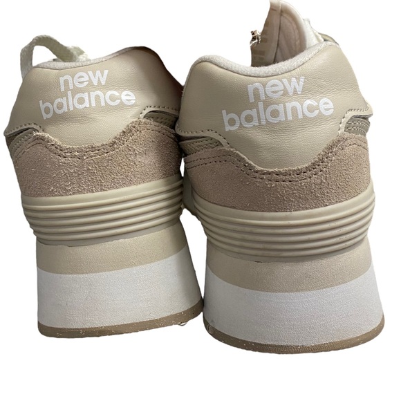 Women’s New Balance 574+ Stacked Timberwolf Driftwood - Picture 4 of 6